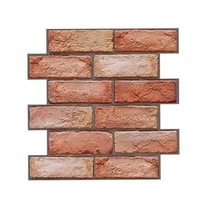 NewYorkWall, trodimenzionalne zidne naljepnice s prikazom narančastih cigli (10 kom.)